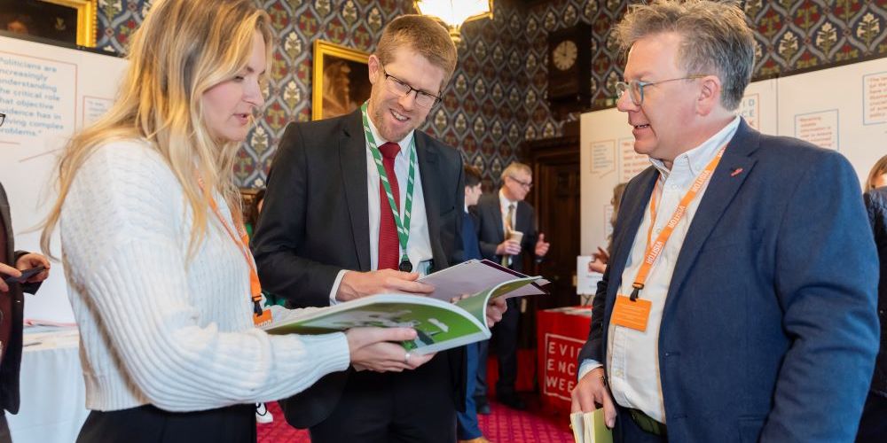 Amelia Duncan and Andrew Wood present their evidence to Tom Collins (MP for Worcester)