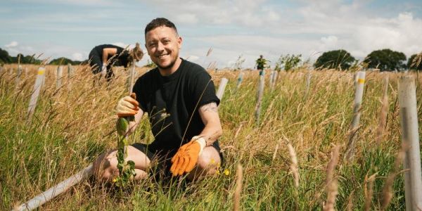 Ash Palmisciano who plays Matty Barton in Emmerdale helps maintain the trees in Gair Wood.