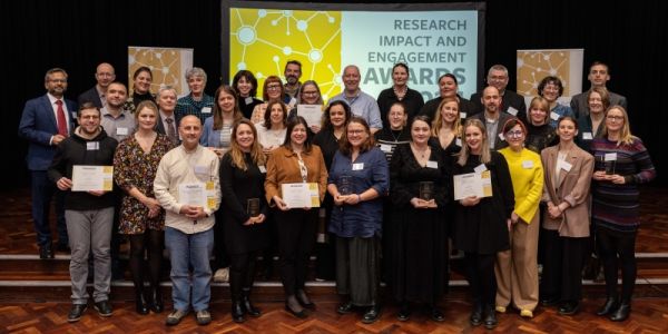 Winners of the awards gathered on stage together