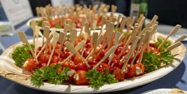 A plate containing balls of cheese. The cheese was created using MicroLub protein technology