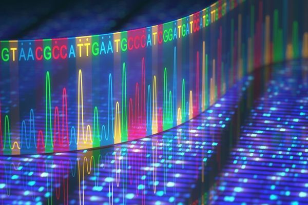 An illustration depicting a method of DNA sequencing.