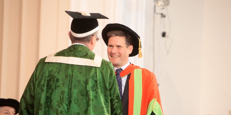 Sir Keir Starmer in honorary degree robes.