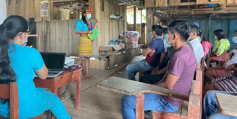 An educational workshop about COVID-19 with the Shawi people in Peru